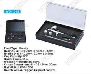 VEDA Simple Airbrush Set Double action Trigger Air paint Control WD 
