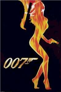 MOVIE POSTER ~ JAMES BOND 007 FLAME GIRL LOGO  
