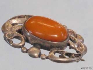 VINTAGE STERLING SILVER & NATURAL GENUINE BUTTERSCOTCH BALTIC AMBER 
