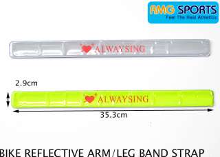RMG]Bike Reflective Safety Slap Wrap Arm Band silver  