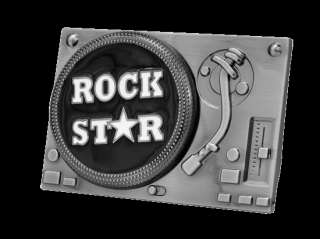 SPINNING Turn Table Rock Star Belt Buckle DJ Music Disc Jockey  
