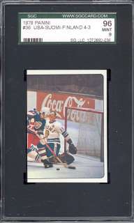 1979 Panini Hockey Stickers #36 USA Finland SGC 96 pop2  