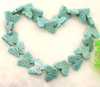 howlite turquoise 25x20mm butterfly 22pcs loose beads #NL0763  