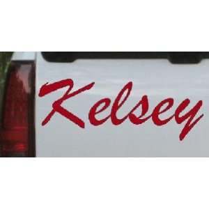  Red 16in X 5.9in    Kelsey Car Window Wall Laptop Decal 