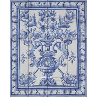 Portuguese Antique Designs Tile Panel ALBARRADA FLOWER  