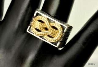 Fabulous New KONSTANTINO Mens Sterling Silver 18K Yellow Gold Knot 