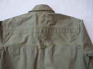 Men Levis Cotton Canvas Heavy Army Green Shirt Jacket M  