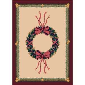  Milliken 4533 550 Winter Holiday Wreath Novelty Rug Size 