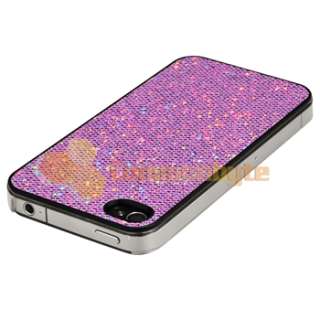 For iPhone 4 4S 4G 4GS G PURPLE CASE+CAR+AC CHARGER+PRIVACY FILM 