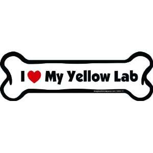   Car Magnet, I Love My Lab (Yellow Lab), 2 Inch by 7 Inch