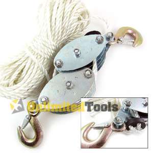 4000LB 2 TON POLY ROPE HOIST PULLEY BLOCK AND TACKLE  