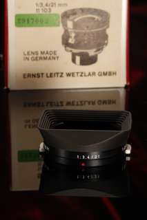 Leica Super Angulon M 13.4/21 11103 21mm f/3.4 Wide Lens/12501 Hood 