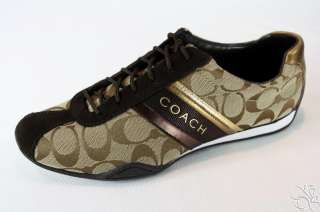COACH Jayme Signature Khaki / Chestnut Sneakers Shoes  