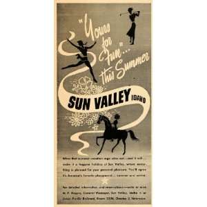  1948 Ad Sun Valley Idaho Travel Vacation Union Pacific 