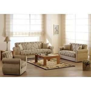  Melody Yasemin Beige Sofa, Love & Chair Set by Sunset 