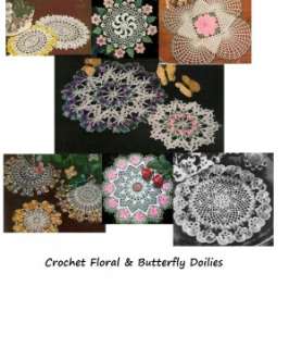 Crochet Floral and Butterfly Doilies   Vintage Crochet Doily Patterns 