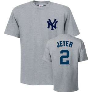   Name and Number Grey New York Yankees T Shirt