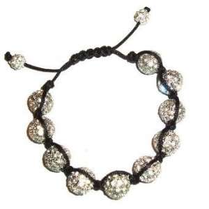 Tribe   A Beauitful Iced Out Silver 10 Crystal Shamballa Disco Balls 