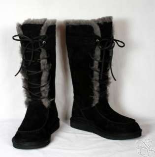 UGG Australia Tularosa Black Fur Womens Winter Boots 3331 New size 10 