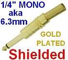 Mono Male Plug gold Audio/Guitar/M​icrophone/PA Cable End 