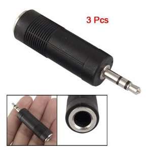  3.5mm Male to 6.35mm Female Audio Adapter Black 3 Pcs 