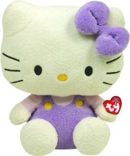   Hello Kitty Purple Overalls 13 inch Ty Beanie Babies Plush Doll by Ty
