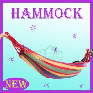 New Canvas Stripe Rope Hammock 72.83 x 39.37 Outdoor Camping 