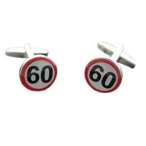  60km Speed Limit Sign Cufflinks 