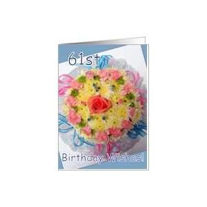  61st Birthday   Floral Cake Card Toys & Games