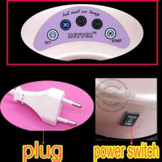 PINK 12W LED Nail Gel Cure Lamp Shellac UV Dryer Timer  