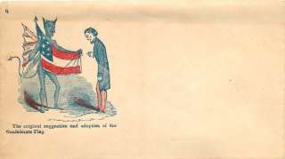   Envelope 1860 Devil Original Confederate Flag Vintage Envelope  