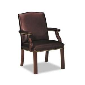 Jackson 6570 Series Crest Back Guest Chair, Mahogany/Burgundy Leather