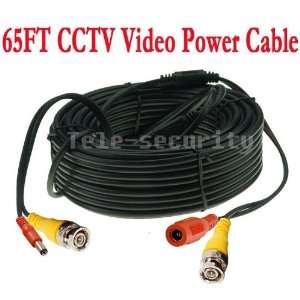  65ft bnc video power cable for cctv security camera 