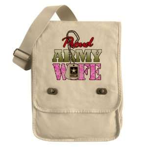 Messenger Field Bag Khaki Proud Army Wife 