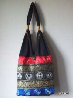 Thai Silk Elephant Shoulder Bag Embellished Handbag  