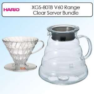  Hario XGS 80TB V60 Range Server 800ml Clear Bundle With 