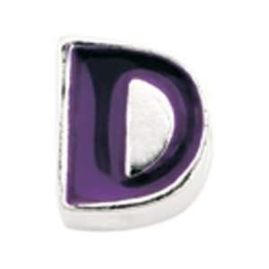 Avedon Kids Polished Sterling Silver Initial D Purple Enamel Slide 