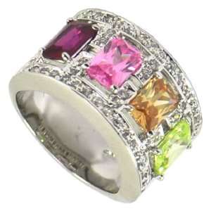  Multicolored Pave Ring Jewelry
