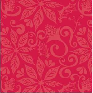   of Kate Spain Gift Wrap, Poinsettia Parade Red, 9 Feet Long (96 6970