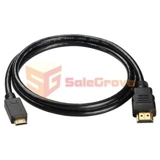 3Ft 1m Black Gold Type A to Type C HDMI to Mini HDMI Cable M/M For 