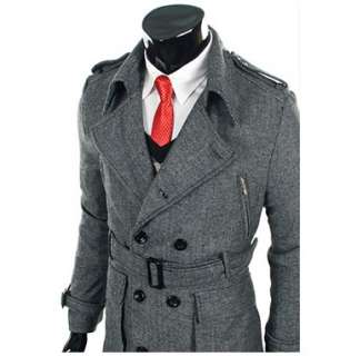 FASHION ON MOON CASUAL LAPEL DOUBLE BREASTED COAT + BELT 1515  