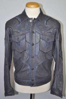 1515 Just Cavalli Leather Jacket Coat US XL EU 54  