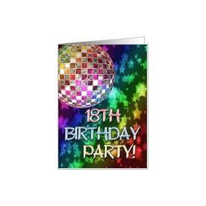    18th birthday party Invitation disco ball Card Toys & Games