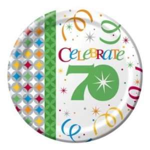 Celebrate in Style 70th Birthday 7 inch Plates 8 per Pack  