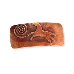  Recycled Copper Folk Horse Barrette 