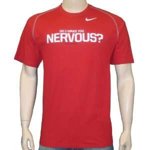  NIKE Mens Do I Make you Nervous? Red T shirt size L 