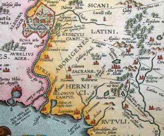 1624 ORTELIUS Map ANCIENT LAZIO Italy Roman Era LATIUM  