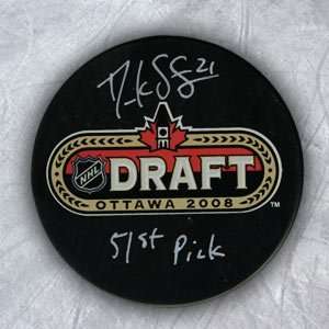  DEREK STEPAN 2008 NHL Draft Day Puck Autographed w/ 51st Pick 