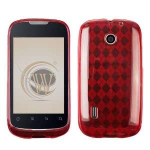  Red Check TPU Protector Case for AT&T Huawei Fusion U8652 