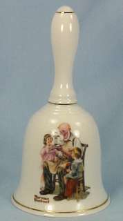 1985 THE TOYMAKER NORMAN ROCKWELL PORCELAIN BELL  